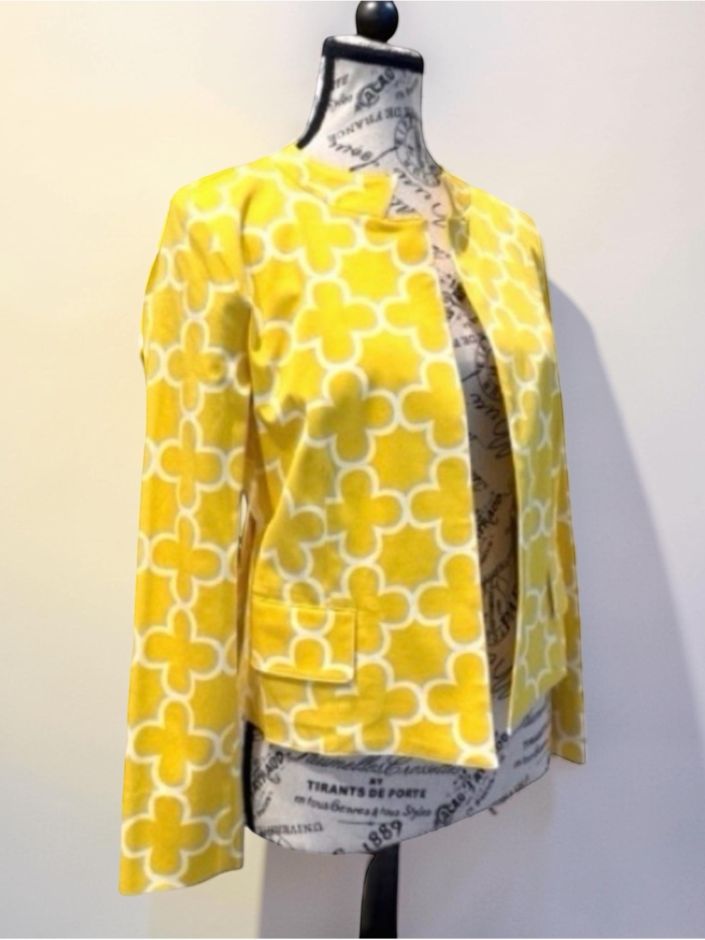 Elliott Lauren Vintage Patterned Women's Jacket & Pants Set. Yellow. Size 6 - Picture 10 of 11